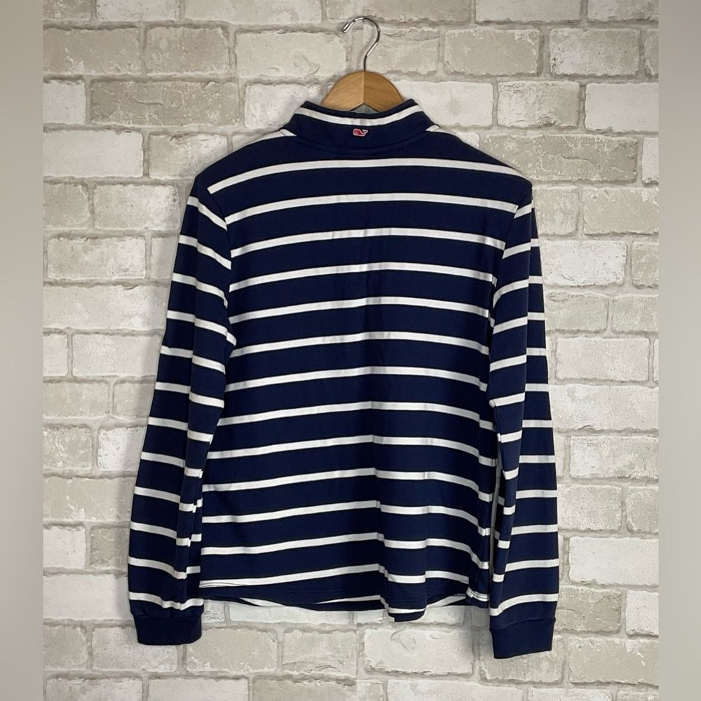 Vineyard Vines Striped Quarter Zip Pullover Long Sleeve Sweatshirt Size M - Picture 5 of 12